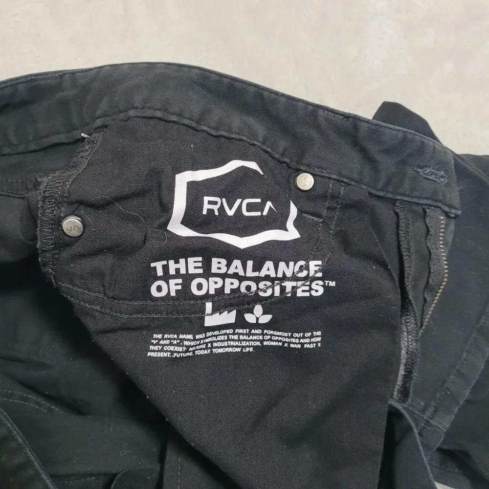 RVCA Daggers Fit Jeans Mens 32x32 Black Slim Straight Zip Fly Stretch Denim - Picture 8 of 12